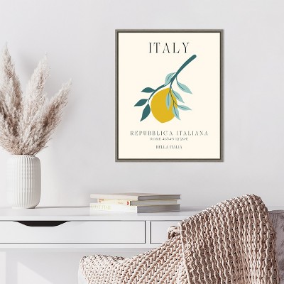 Bella Italia Light Canvas Travel Poster with Greywash Frame