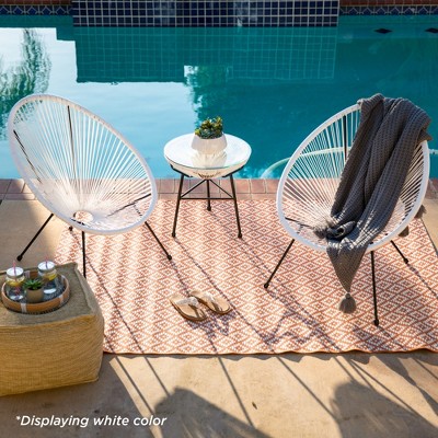 Natural Acapulco 3-Piece Patio Set with Glass Table