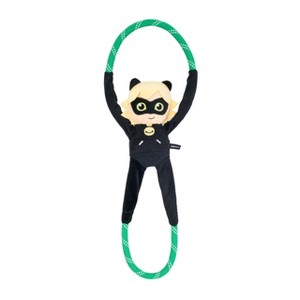 ZippyPaws RopeTugz Dog Toy, Durable Rope for Tugging and Chewing, Plush Body with Squeaker, Miraculous Cat Noir - 1 of 4