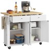 Celebalcony Rolling Kitchen Island Cart With Butcher Block Top – Portable Workstation With Storage Shelves, Locking Wheels - 2 of 3