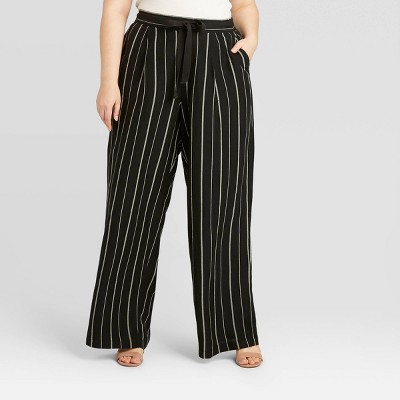 women's striped linen pants