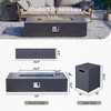 56-inch Outdoor Rectangular Fire Pit Table Propane for Outside Patio with Tank Cover and Wind Guard - 3 of 4
