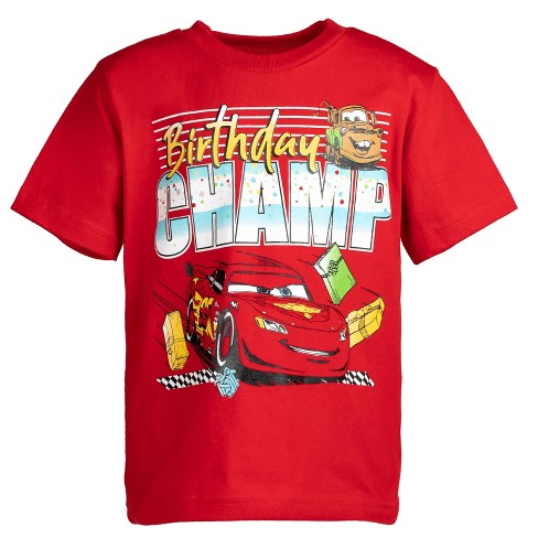 moreel salaris Geschikt Disney Pixar Cars Lightning Mcqueen Birthday Toddler Boys Graphic T-shirt  Cars Red 3t : Target