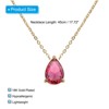 Unique Bargains Women's Birthstone Cubic Zirconia 18K Gold Plated Teardrop Necklace 17.7" - 2 of 4