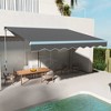 Osparple 13' x 10' Electric Retractable Awning with LED Lights Door Awnings with Remote Controller and Crank Handle for Deck, Balcony, Yard, Dark Gray - 2 of 4