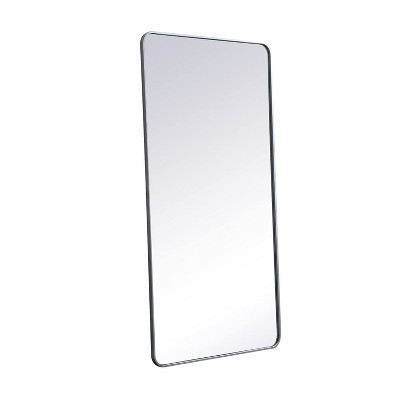 Elegant Silver Rectangular Wood-Framed Wall Mirror 30x60 Inch
