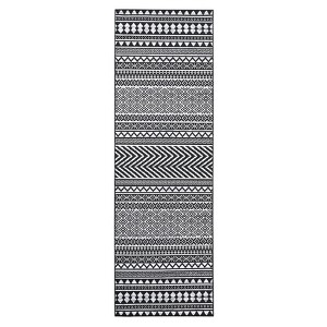 Stylish Chenille Line Pattern Rug, Foldable & Washable, Non-Slip, Kid & Pet Friendly, Durable Edges for Modern Living - 1 of 4
