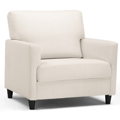 COMHOMA Mid-Century Modern Accent Chair, 23" W Oversized Seat, Linen Upholstery with Foam Cushion
