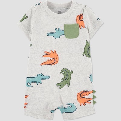 Image of Baby Boys' Gator Jumpsuit - Just One You® made by carter's Gray Newborn