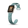 HTUTWOO Apple Watch Band 38mm 40mm 41mm, Leopard Pattern Soft Silicone Strap Compatible with iWatch Series 10 9 8 7 6 5 4 3 2 1 Ultra,Green - 3 of 4