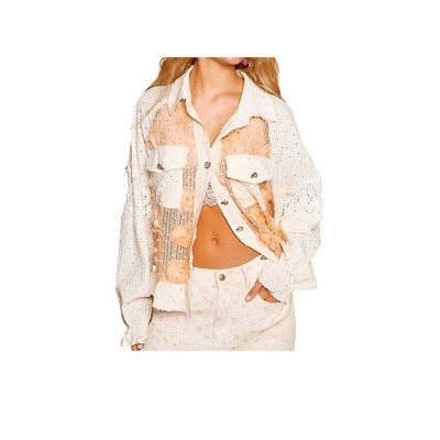 Women's Floral Balloon Button Up - POL