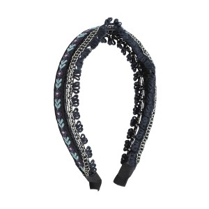 Unique Bargains Women's Embroidery Flower Headband 1 Pc - 1 of 4