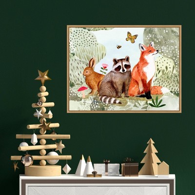 Whimsical Forest Friends Animal Print on Canvas