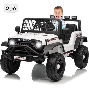 12V Kids Electric Ride On Truck with Remote Control Ride On Toy for Toddler Boys & Girls Bluetooth Music Player LED Lights - 1 of 4