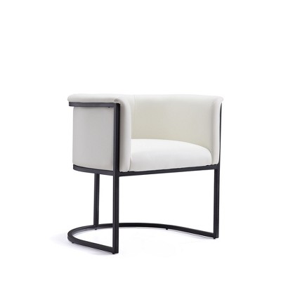 Sapphtopaz Modern Semi Circle Dining Chairs with Metal Leg PU Upholstered Geometric Kitchen Chairs with Metal Legs for Dining Room, Living Room