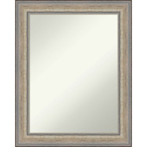 23"x29" Non-Beveled Wood Bathroom Wall Mirror Fleur Silver - Amanti Art: Champagne Frame, Wall Mount - 1 of 4