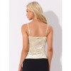 INSPIRE CHIC Women's Velvet V-Neck Ruched Front Party Clubwear Spaghetti Straps Tank Top - 3 of 4