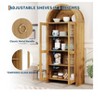 Yellow 70inch Tall Arched Kitchen Pantry Cabinet with Acrylic Doors 5 Tier Wooden Storage Cabinet with Adjustable Shelves Modern Bookshelf for Livin - 4 of 4