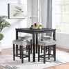 Spassway 5-Piece Counter Height Dining Set Bar Table with 4 Fabric Bar Stools Dining Table Set Pub Table Set for Small Rooms - 3 of 4
