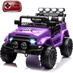 12V 2-Seater Kids Ride-On Truck w/Remote, 5MPH Max, LED Lights, Music,  Electric Car Toy for Ages 3–8 - 1 of 4
