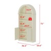 FUFU&GAGA Cream - Colored Arched Bookcase Display Cabinet with Magnetic Doors - Stylish Storage & Display Shelf - 2 of 4