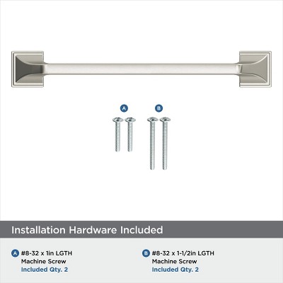 Satin Nickel Brushed Cabinet Bar Pull with Mounting Hardware
