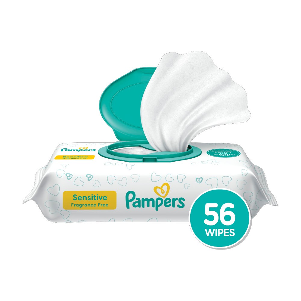 Photos - Baby Hygiene Pampers Sensitive Baby Wipes - 56ct 