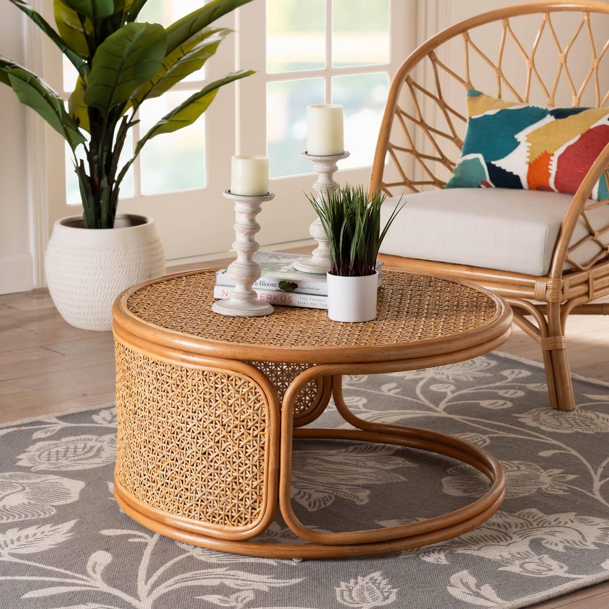 bali & pari Eldon Rattan Coffee Table Honey - thumbnail 2