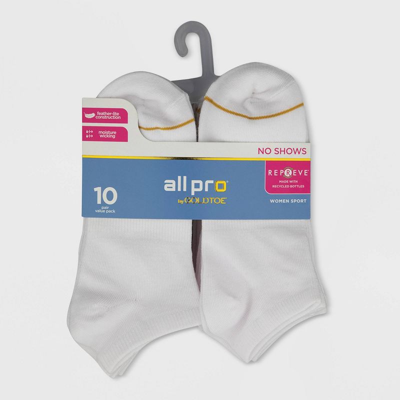 All Pro by Gold Toe Women's Lightweight 10pk No Show Athletic Socks - 4-10, 3 of 4