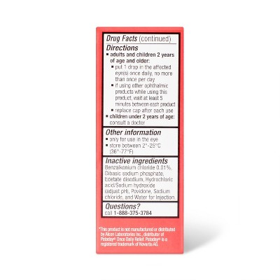 Once Daily Eye Allergy Itch Relief 0.2% Drops - 2.5ml - up &#38; up&#8482;