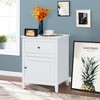 Costway Nightstand with Drawer Accent Side End Table Storage Cabinet White\Natural\Espresso - 4 of 4