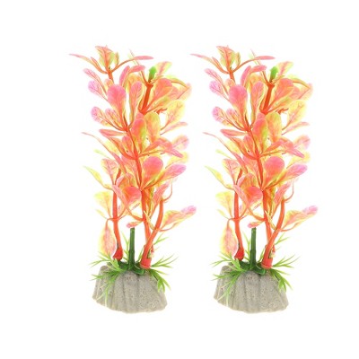 Unique Bargains Aquarium Plastic Plants for Fish Tank Landscape Decoration 4.72" 2 Pcs