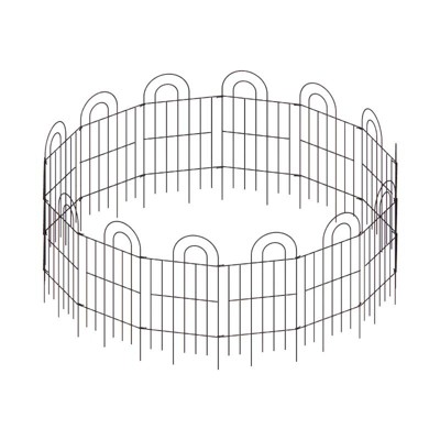 Dolonm 32" Tall 14-Panel Metal Garden Fence - 20.4ft Animal Barrier, Galvanized Rustproof, No Tools Movable Pet Fence for Yard