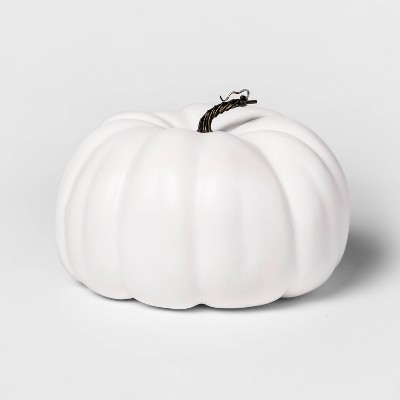 14" Large Painted Pumpkin Cream Halloween Decorative Sculpture - Hyde & EEK! Boutique™