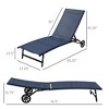 PAGED 2 Piece Chaise Lounge Outdoor Pool Lounge Chairs with Wheels Tanning Chair with Adjustable Backrest for Patio, Backyard - 2 of 4
