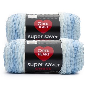 Red Heart Super Saver Yarn 12 Pack-Light Blue - 1 of 3