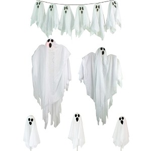 Northlight Ghost Family Halloween Outdoor Decoration - Multicolor Lights - 6pc - 1 of 4