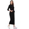 BLUEMING Womens 3/4 Long Sleeve Maxi Hoodie Dress Casual Pocket Slim Pullover Sweater Dress Travel Outfits - 3 of 4