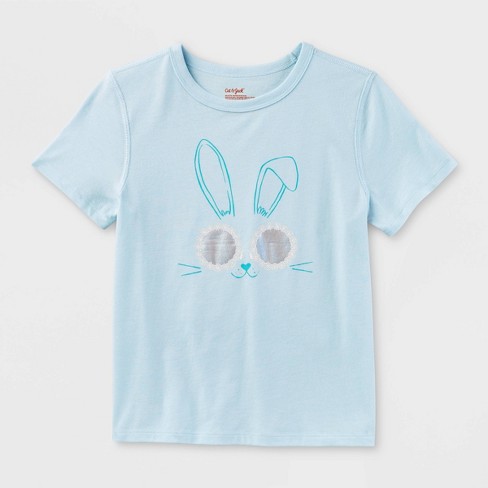 Kids' Adaptive 'bunny' Short Sleeve Graphic T-shirt - Cat & Jack™ Light ...