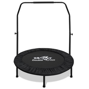 Racxily Mini Trampoline for Adults - Heavy Duty 400lbs Capacity, Adjustable Foam Handle, Indoor/Outdoor Fitness Rebounder - Black - 1 of 4