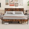 Infans King Size Bed Frame w/ Wooden Headboard Under-Bed Storage No Box Spring Needed - 4 of 4