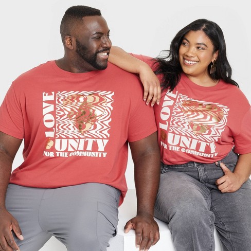 Black History Month Adult Short Sleeve love Unity T shirt