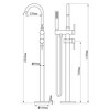 Floor-Mounted Bathtub Faucet and Freestanding Tub Filler with High-Flow Shower System, Including Handheld Shower Head and Swivel Spout Mixer Taps - 4 of 4