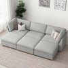 Belffin 6-Seater Sleeper Sectional - Convertible Cloud Couch with Storage & Plush Chenille - 3 of 4