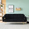 ATJafurn The Straight-Row Corduroy Sofa with Throw Pillows, Featuring a Minimalist Style for Living Room and Study - 4 of 4