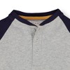 Hope & Henry Boys' Colorblock Raglan Henley (Gray Heather with Navy and Gold, 12-18 Months) - 2 of 4