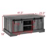 ALEXOUN 41.3 Inch Sliding Barn Door Storage Coffee Table with Adjustable Shelves, 200 lbs Capacity & Space-Saving Design for Living Room - 3 of 4