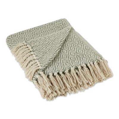 Design Imports Artichoke Green Double Diamond Throw