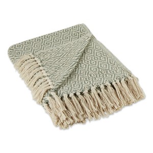 Dii Artichoke Green Double Diamond Throw - 1 of 4