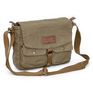 Generic Canvas Messenger Bag - Vintage Crossbody Shoulder Bag Military Satchel, Field Tan - 1 of 4